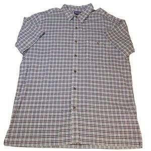 Patagonia “Worn Wear” Organic Cotton Button-Down – Men’s Large Beige/Blue Check